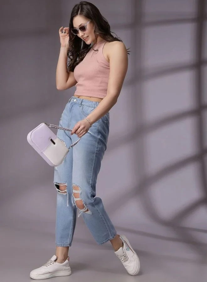 Freehand  Women Straight Fit Solid High Rise Jeans  | Best Price UAE