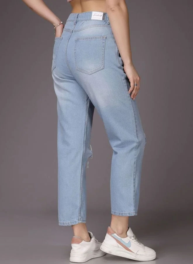 Freehand  Women Straight Fit Solid High Rise Jeans  | Best Price UAE