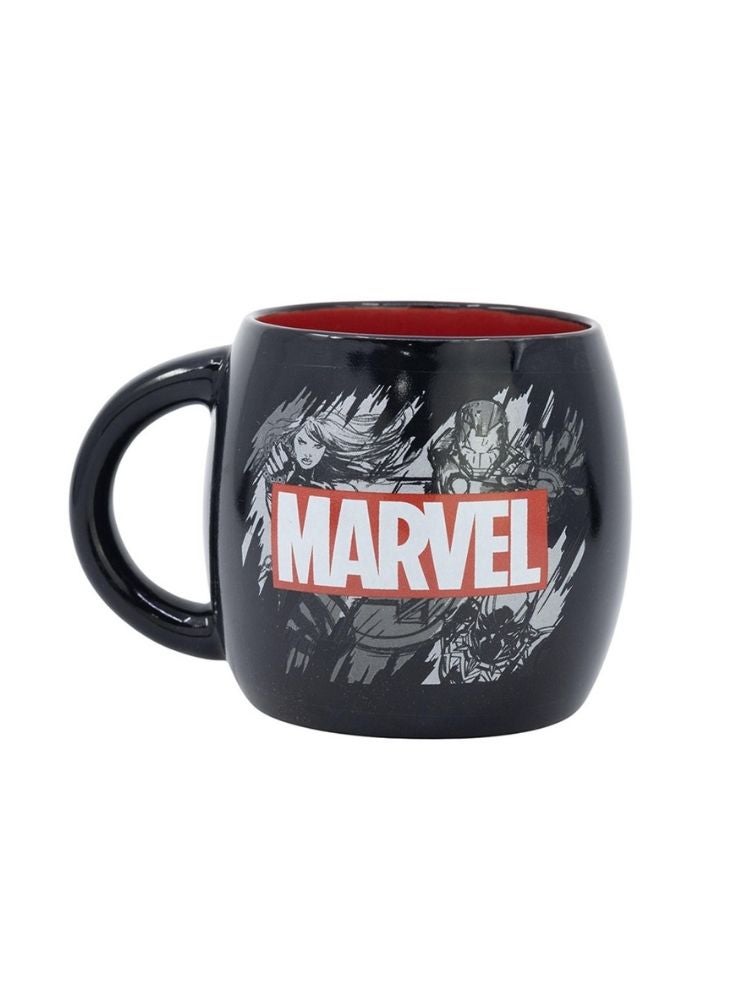 بريميم كوب قهوة سيراميكي أسود بشعار مارفل - تصميم كلاسيكي لبطل خارق - Image 1