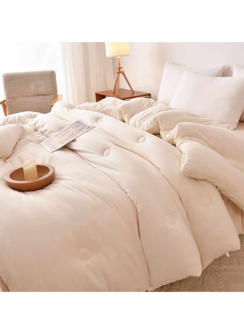 AUTOYSUR - 3kg/4kg Pure Cotton Thickened Winter Quilt,Washable Soft Quilt,Moisture Absorption and Heating Warm Breathable Quilted Dye Free Soy Fiber Comforter Core - Image 1
