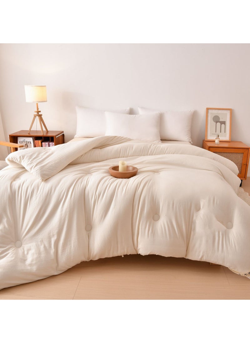 AUTOYSUR - 3kg/4kg Pure Cotton Thickened Winter Quilt,Washable Soft Quilt,Moisture Absorption and Heating Warm Breathable Quilted Dye Free Soy Fiber Comforter Core - Image 1