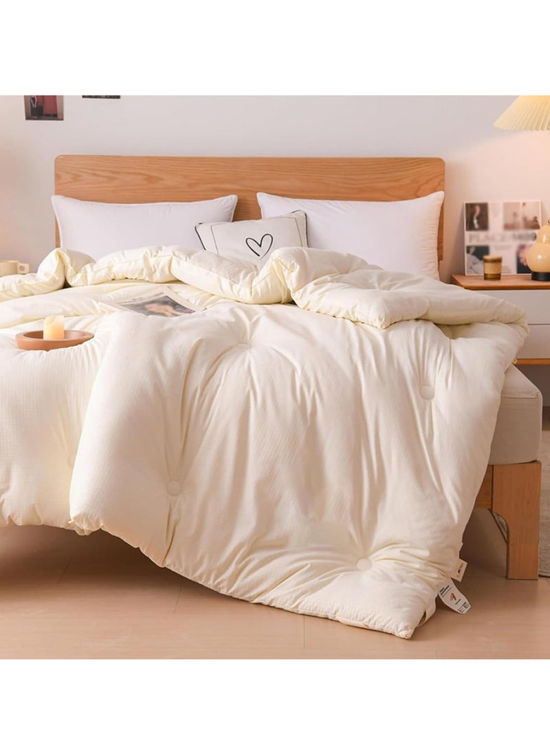 AUTOYSUR - 3kg/4kg Pure Cotton Thickened Winter Quilt,Washable Soft Quilt,Moisture Absorption and Heating Warm Breathable Quilted Dye Free Soy Fiber Comforter Core - Image 1
