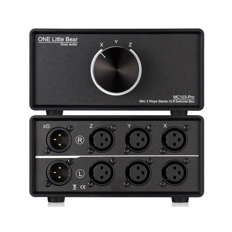 Nobsound 3-IN-1-OUT XLR Audio Switch ; Balanced Audio Converter ; 3-Way Stereo Passive Audio Selector Switcher (MC103 Pro 3-in) - Image 1