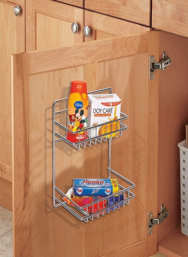 KEEPWELL Stainless steel Kitchen & bathroom Detergent Rack Detergent Holder Wall mouted Detergent Rack Door Mounted 2 Tier Bathroom Rack (Silver) - Image 1