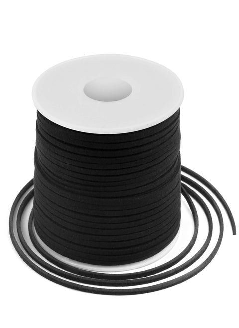 Leather String Cord, 50 Yards Braided Ornament String, Suitable for Bracelet Making, Lanyard Sting, Jewelry Thread Clay Bead String (2.7 MM Black)