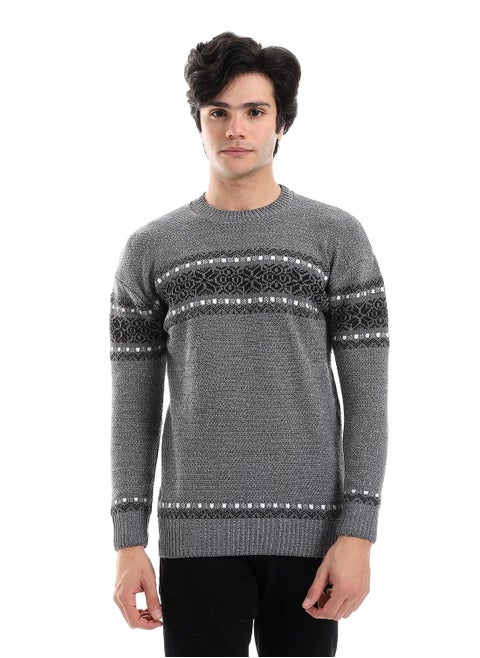 Wool Mens Pullover With Multi Design