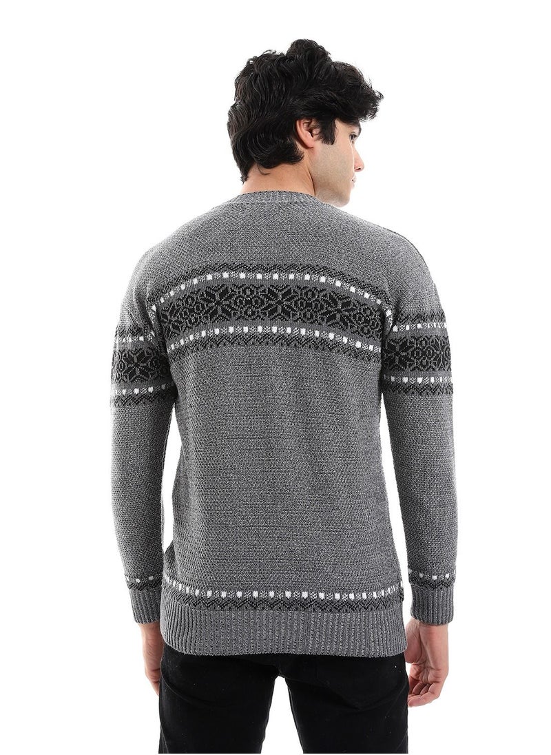 Wool Mens Pullover With Multi Design