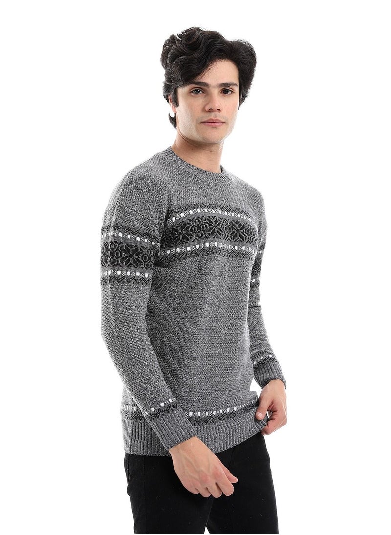 Wool Mens Pullover With Multi Design