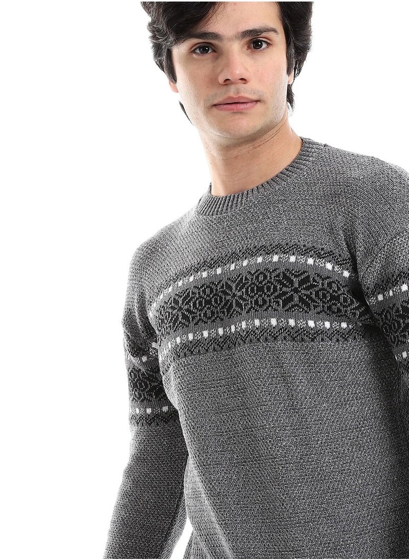 Wool Mens Pullover With Multi Design