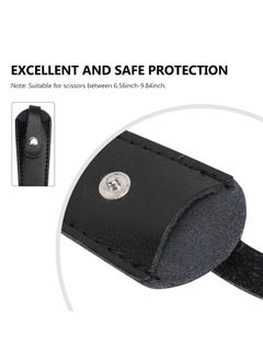 minkissy minkissy 2pcs Leather Scissor Sleeve Thicken Scissor Sleeve Leather Scissor Case Scissor Protective Sleeves for Salon Barber (Black)  - Image 4