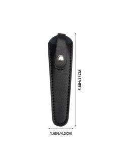 minkissy minkissy 2pcs Leather Scissor Sleeve Thicken Scissor Sleeve Leather Scissor Case Scissor Protective Sleeves for Salon Barber (Black)  - Image 2