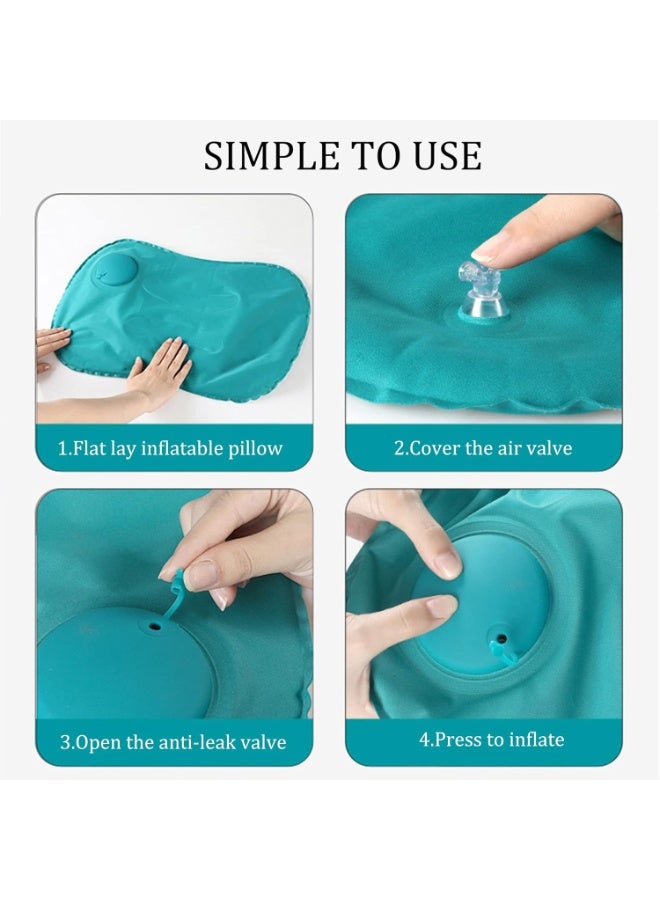 Inflatable Camping Pillow, Ultralight Inflating Pillow, Camping &Beach Travel Pillow, Ultra-light Camping Pillow for Adults & Kids (Green) - Image 3