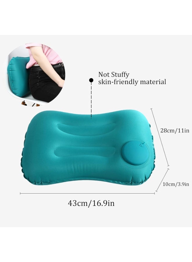 Inflatable Camping Pillow, Ultralight Inflating Pillow, Camping &Beach Travel Pillow, Ultra-light Camping Pillow for Adults & Kids (Green) - Image 2