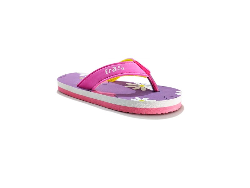 era Kids' Floral Print Flip Flops, Purple and Pink, Daisy Pattern - Image 5