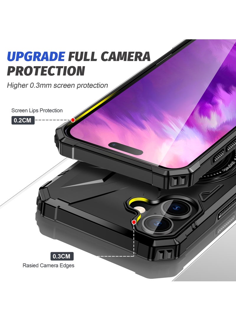 عام حافظة لجهاز iPhone 16/16 Plus، مزودة بتقنية MagSafe ومقاومة للسقوط، تشمل أيضًا حامل حلقة لتوفير راحة إضافية أثناء الاستخدام، وتتناسب تمامًا مع iPhone 16 و16 Plus. - Image 3