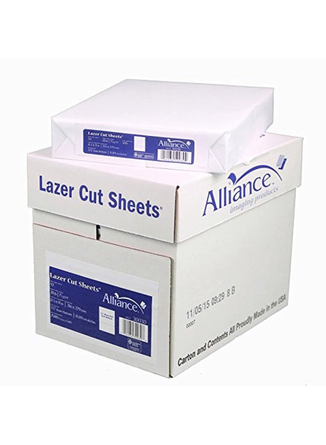 Alliance Perforated Paper Laser Cut Sheet 8.5 x 11 inch, 20 lb, 92 Bright - Made In The USA (3.67 & 7.33 From Bottom, 2,500 Sheets | Case) - Image 3