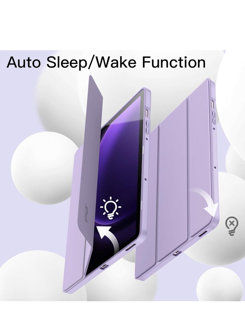 ELTRAZONE Case for Tab S9 FE 10.9-Inch with S Pen Holder - Soft TPU Tri-Fold Stand Protective Tablet Cover, Supports S Pen Charging, Auto Wake/Sleep - Purple - Image 4