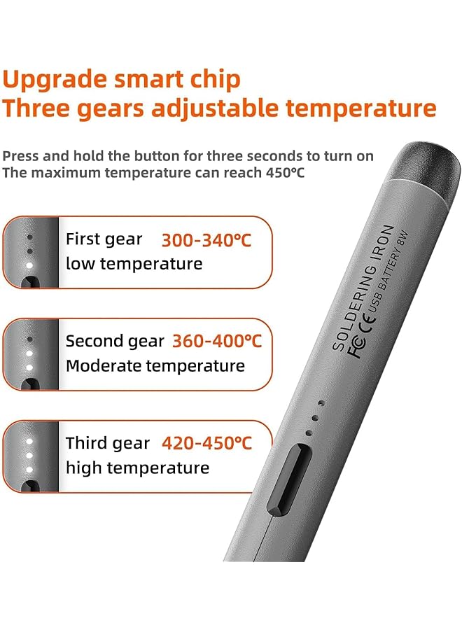 erorex Electric Soldering Iron Kit 3 Speed Temperature Adjustable Include 3 Solder Tips Rosin Soldering Iron Stand Heating Core Portable Soldering Kit For Circuit Appliance Repair Diy - Image 5
