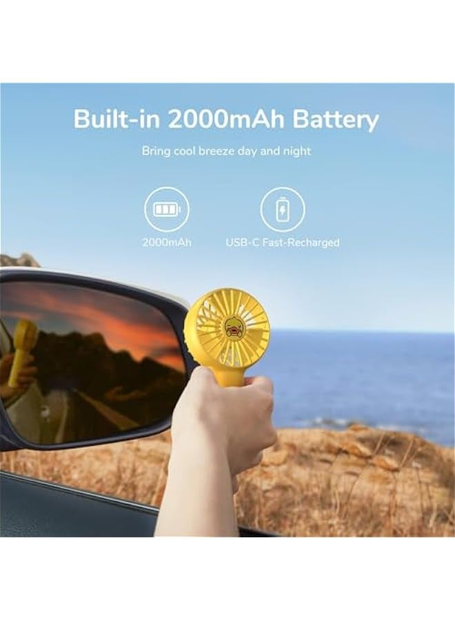 جيزليف مروحة صغيرة تعمل بالبطارية مع بطارية 2000mAh او ميني شخصي يعمل بمنفذ USB، 3 سرعات، تدفق هواء محسن، جيب هادئ قابل لاعادة الشحن للمنزل والاماكن الخارجية  - Image 3