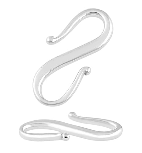 Adabele 5pcs Adabele Authentic 925 Sterling Silver S Hooks Clasp 15mm (0.59 Inch) Connector Hypoallergenic Nickel Free for DIY Jewelry Making SS316 - Image 3