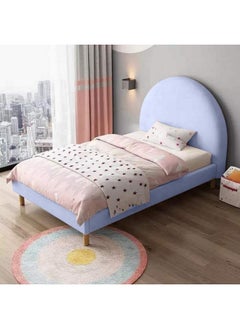 Homzmart Swedish Wood and Velvet Queen  Bed 140×200×140 cm - Light Purple  - Image 1