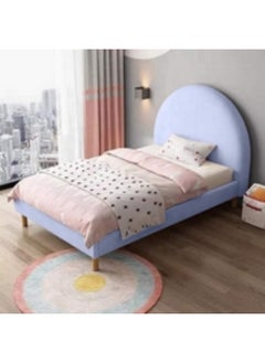Homzmart Swedish Wood and Velvet Queen  Bed 140×200×140 cm - Light Purple  - Image 2