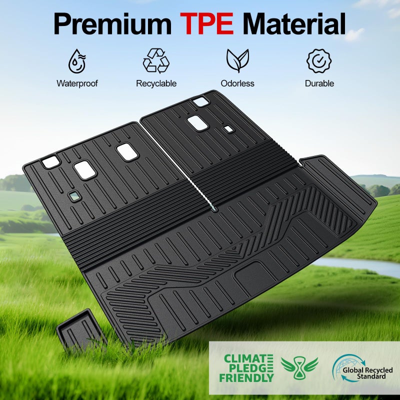 HOUCLEMIC Floor Mats for 2023-2025 2026 Honda Pilot, Cargo Mat with Backrest Mat All Weather TPE Cargo Liner Replacement Protection for 2025 Honda Pilot Accessories Door Sill Guards - Image 5