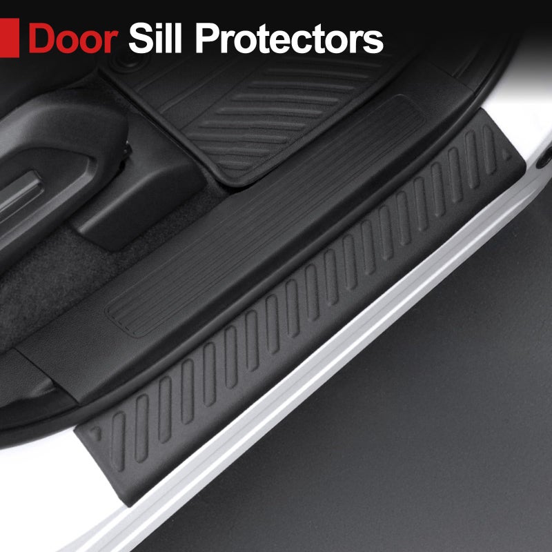 HOUCLEMIC Floor Mats for 2023-2025 2026 Honda Pilot, Cargo Mat with Backrest Mat All Weather TPE Cargo Liner Replacement Protection for 2025 Honda Pilot Accessories Door Sill Guards - Image 4