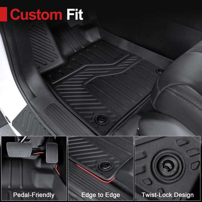 HOUCLEMIC Floor Mats for 2023-2025 2026 Honda Pilot, Cargo Mat with Backrest Mat All Weather TPE Cargo Liner Replacement Protection for 2025 Honda Pilot Accessories Door Sill Guards - Image 3