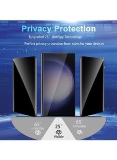 Generic 2 Pack Samsung Galaxy S23 Ultra Privacy Screen Protector,Support Fingerprint Unlock Screen Protector for Samsung Galaxy S23 Ultra,High hardness Tempered Glass Film,Anti-Scratch Case Friendly  - Image 4