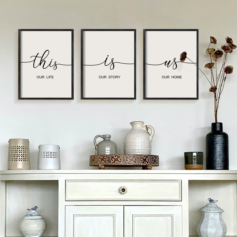 Heiple This is Us Wall Decor 11"x14" Framed Wooden Wall Sign for Home Decor Farmhouse Vintage Rustic Living Room Minimalist Family Wall Art (Black) - Image 4