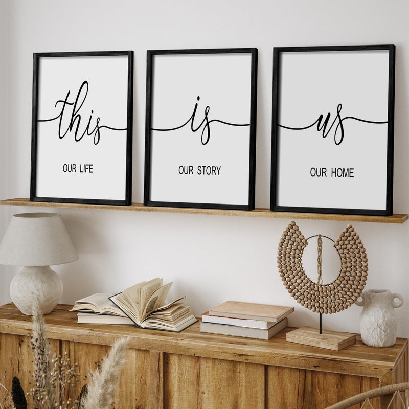 Heiple This is Us Wall Decor 11"x14" Framed Wooden Wall Sign for Home Decor Farmhouse Vintage Rustic Living Room Minimalist Family Wall Art (Black) - Image 2
