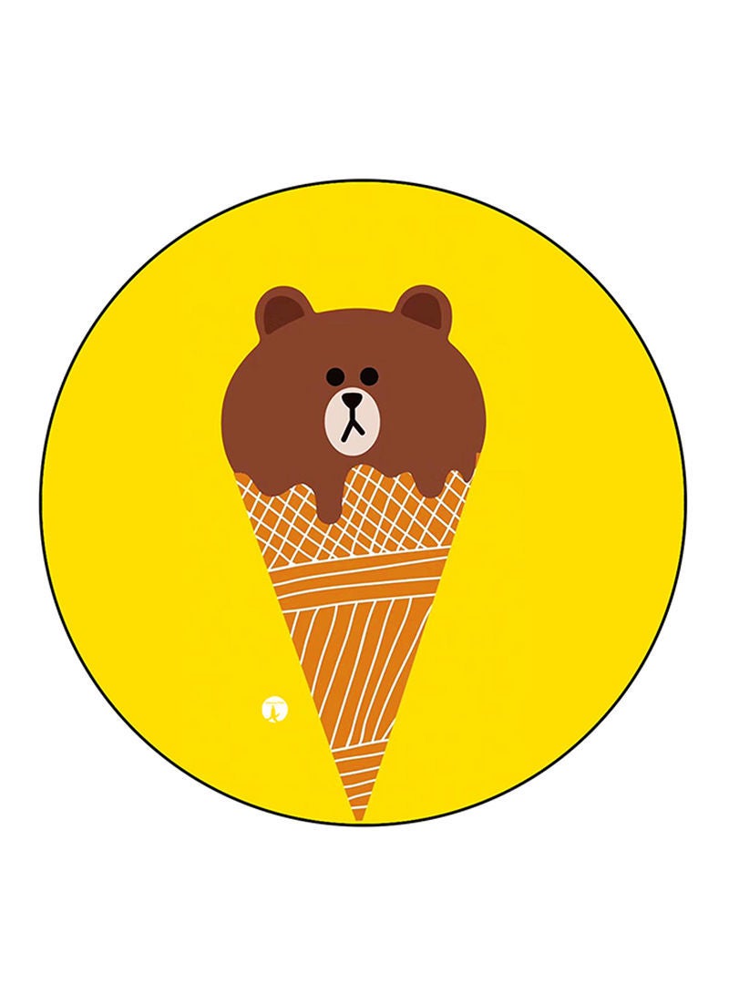 RKN Bear Printed Fridge Magnet  Round  Multicolour - Image 1