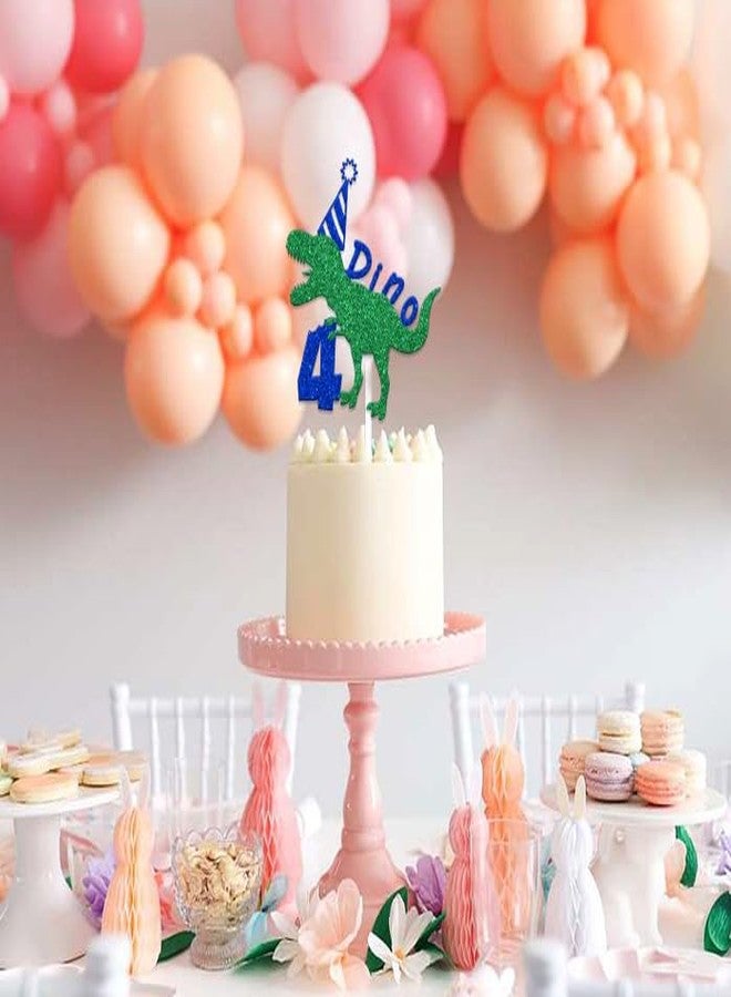 WFKLDF Dino-Four Cake Topper, Dinosaur 4th Birthday Decorations, Dinosaur Cake Topper, Dinosaur Cake Decorations, Happy 4th Birthday Party Decorations Supplies - Image 5