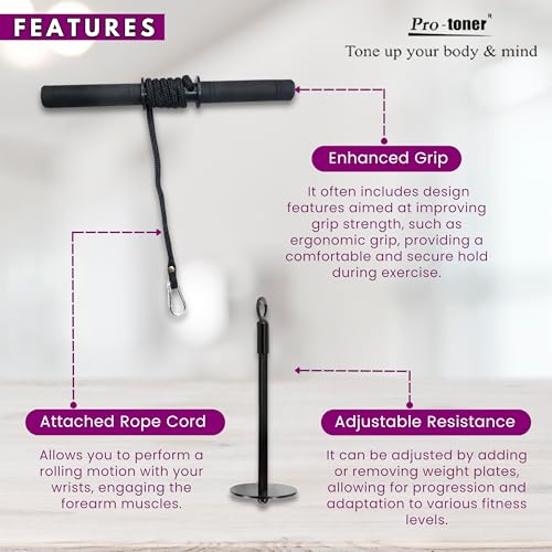 Protoner Forearm Wrist Roller for arm Exercises - Image 3