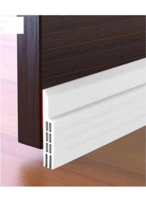 Adhesive Under Door Sweep Weather Stripping Soundproof Rubber Bottom Seal with Wider Strong for Interior Exterior Doors Guard Against Drafts Dust Noise Animals (1M White)