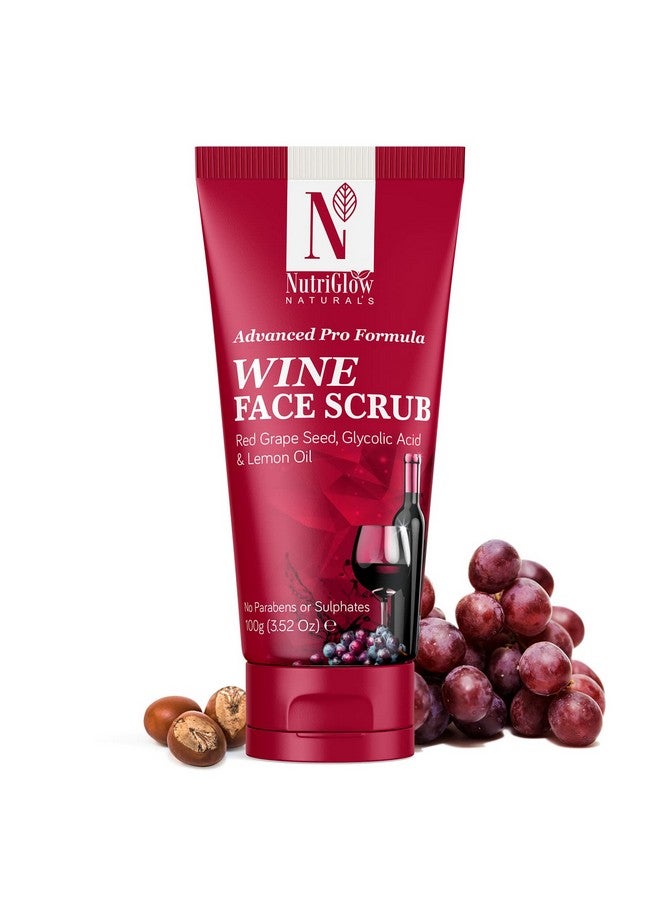NUTRIGLOW Natural'S Advanced Pro Formula Wine Face Scrub For All Skin Type Skin Lightening Scrub (100 G) - Image 1