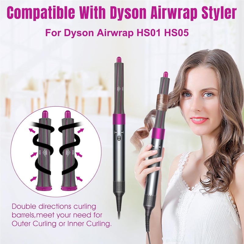Chuancheng Hair Curling Iron Barrels & Round Brush Attachment for Dyson Supersonic Hair Dryer, 5 in 1 Hair Tools Replacement Parts Automatic Curling Suit, Accessories for Multiple Hair Styles - Image 4