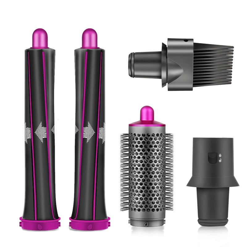 Chuancheng Hair Curling Iron Barrels & Round Brush Attachment for Dyson Supersonic Hair Dryer, 5 in 1 Hair Tools Replacement Parts Automatic Curling Suit, Accessories for Multiple Hair Styles - Image 1