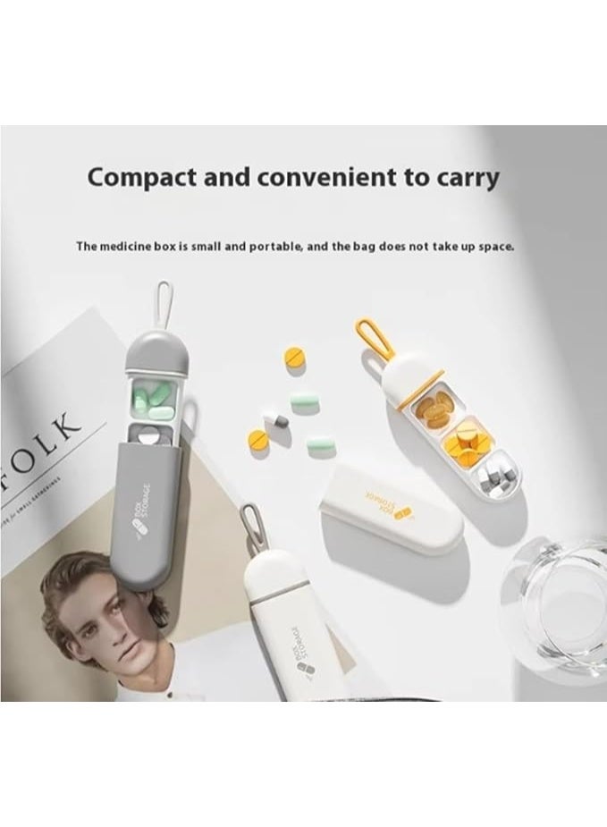 Small Daily Pill Organizer, Portable Travel Size Pill Box, 3 Cells Portable Pill Box with, Cute Carry-on Medicine Case Holder Dispenser for Vitamin, Fish Oil, Meds - Image 3