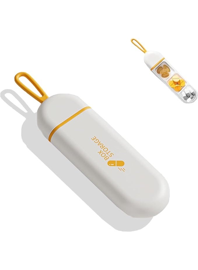 Small Daily Pill Organizer, Portable Travel Size Pill Box, 3 Cells Portable Pill Box with, Cute Carry-on Medicine Case Holder Dispenser for Vitamin, Fish Oil, Meds - Image 1