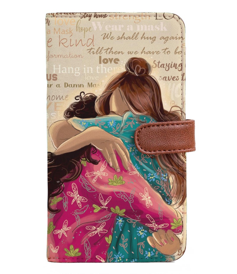Kalankit Passport Wallet for Women | Vegan Leather Bi-Fold Long Wallet & Travel Purse | Valentine Gift for Her, Valentine Gifts for Women | Being Hug Again - Image 1