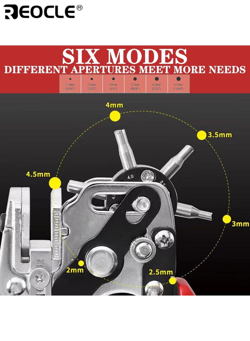 ريوكل ذو طيات ثقب ثقب جلدي شديد التحمل مع 6 أحجام ثقب صلب مثالية للأحزمة وساعات العصابات الأشرطة أطواق الأليفة السروج الأحذية النسيج DIY أداة المنزل والحرف اليدوية للرجال والنساء - Image 2