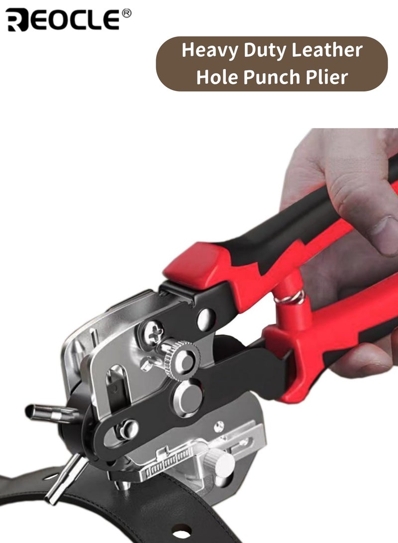 ريوكل ذو طيات ثقب ثقب جلدي شديد التحمل مع 6 أحجام ثقب صلب مثالية للأحزمة وساعات العصابات الأشرطة أطواق الأليفة السروج الأحذية النسيج DIY أداة المنزل والحرف اليدوية للرجال والنساء - Image 1