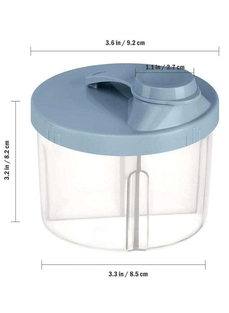 BoboCare baby milk powder container, 2-Pack Blue Formula Dispensers with Compartments, Non-Spill milk powder container, Safe baby food container for Travel - Image 4
