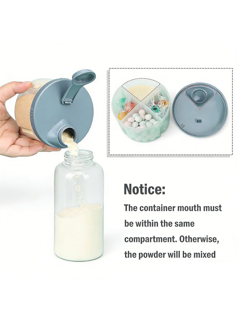 BoboCare baby milk powder container, 2-Pack Blue Formula Dispensers with Compartments, Non-Spill milk powder container, Safe baby food container for Travel - Image 3