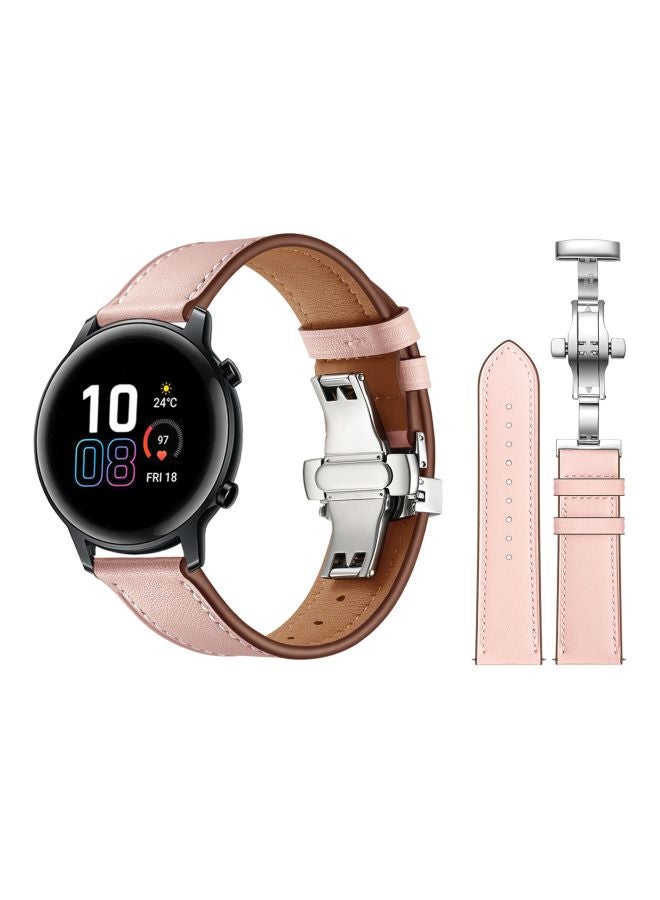 Perfii Replacement Band For Honor MagicWatch 2 42mm Pink/Silver - Image 2