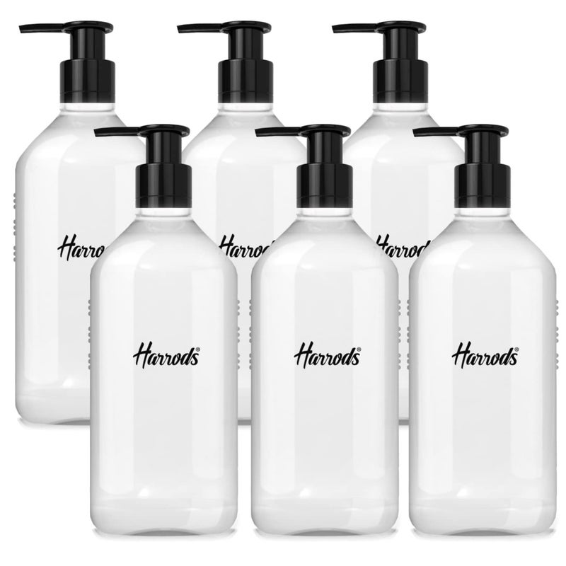 HARRODS Empty Pump Bottle 295Ml Refillable for Lotion Liquid Soap handwashMultipurpose Combo Pack 6 Pcs