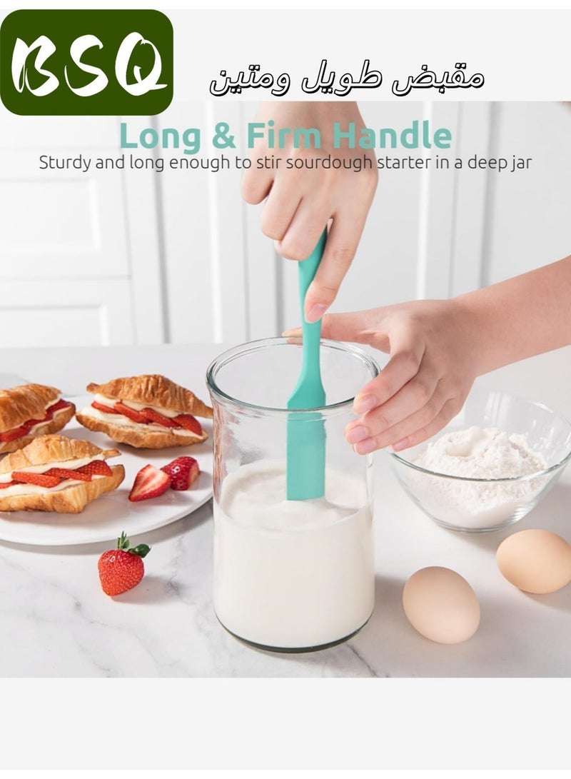 BSQ (4-piece set, light green) Silicone Spatulas | Cake Baking Tools | Mini Silicone Spatulas | Long-handled Heat-resistant Spatulas | Suitable for Kitchen, Baking, Cake Decorating, Resin Crafts - Image 5