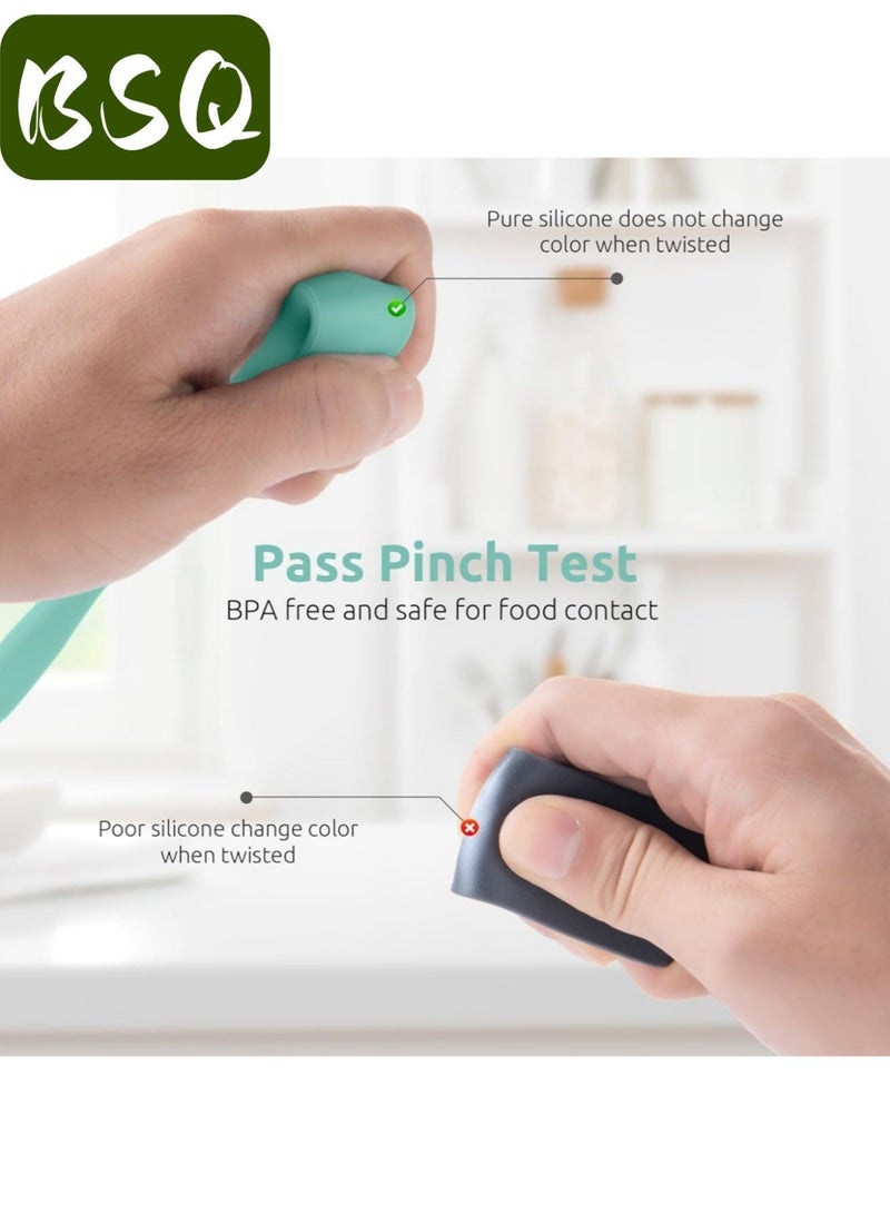 BSQ (4-piece set, light green) Silicone Spatulas | Cake Baking Tools | Mini Silicone Spatulas | Long-handled Heat-resistant Spatulas | Suitable for Kitchen, Baking, Cake Decorating, Resin Crafts - Image 3